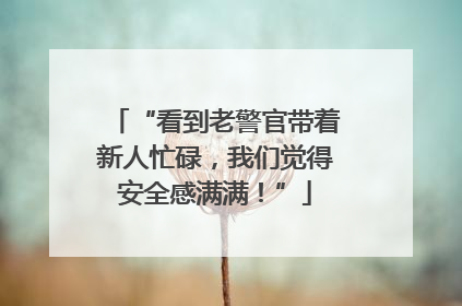 “看到老警官带着新人忙碌，我们觉得安全感满满！”
