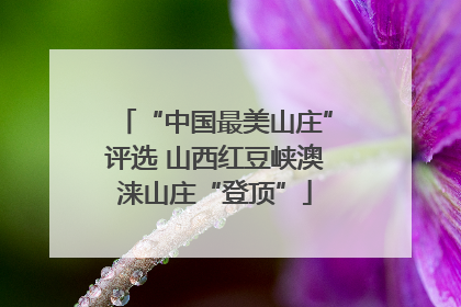 “中国最美山庄”评选 山西红豆峡澳涞山庄“登顶”