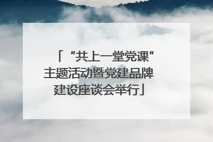 “共上一堂党课”主题活动暨党建品牌建设座谈会举行