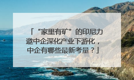 “家里有矿”的印尼力邀中企深化产业下游化，中企有哪些最新考量？