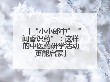 “小小郎中”“闻香识药”：这样的中医药研学活动更能启蒙