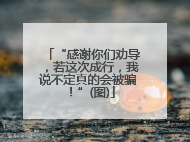 “感谢你们劝导，若这次成行，我说不定真的会被骗！”(图)