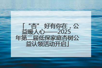 “杏” 好有你在，公益暖人心——2025 年第二届低保家庭杏树公益认领活动开启