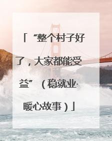 “整个村子好了，大家都能受益”（稳就业·暖心故事）
