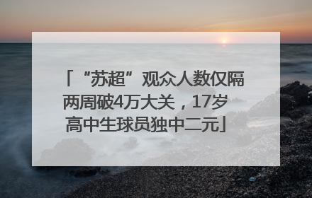 “苏超”观众人数仅隔两周破4万大关，17岁高中生球员独中二元