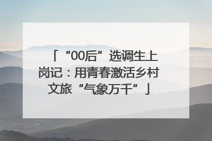 “00后”选调生上岗记：用青春激活乡村文旅“气象万千”