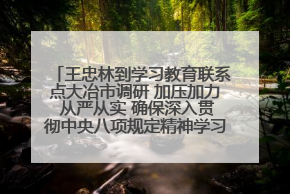 王忠林到学习教育联系点大冶市调研 加压加力 从严从实 确保深入贯彻中央八项规定精神学习教育取得实效