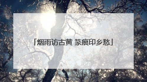 烟雨访古黄 篆痕印乡愁