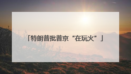 特朗普批普京“在玩火”