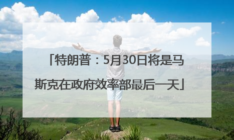 特朗普：5月30日将是马斯克在政府效率部最后一天