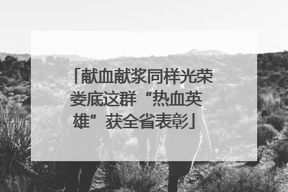 献血献浆同样光荣 娄底这群“热血英雄”获全省表彰