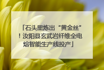 石头里炼出“黄金丝”！汝阳县玄武岩纤维全电熔智能生产线投产