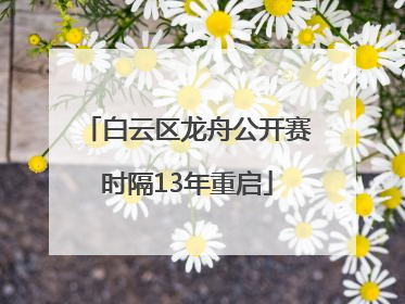 白云区龙舟公开赛时隔13年重启