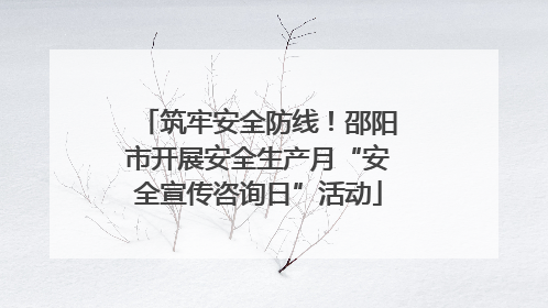 筑牢安全防线！邵阳市开展安全生产月“安全宣传咨询日”活动