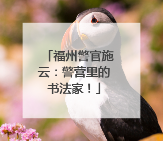福州警官施云：警营里的书法家！