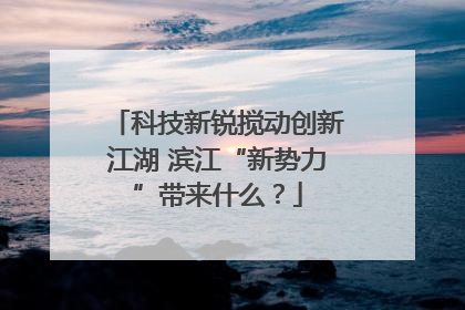 科技新锐搅动创新江湖 滨江“新势力”带来什么？