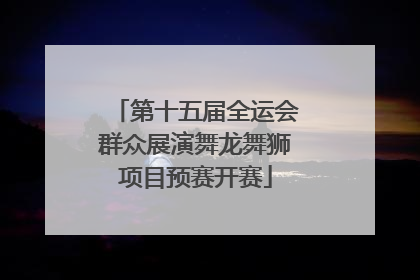 第十五届全运会群众展演舞龙舞狮项目预赛开赛