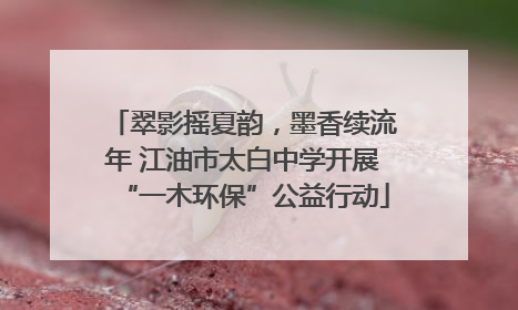 翠影摇夏韵，墨香续流年 江油市太白中学开展“一木环保”公益行动