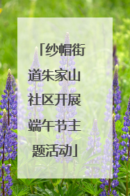 纱帽街道朱家山社区开展端午节主题活动