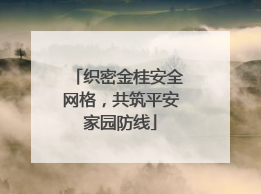 织密金桂安全网格，共筑平安家园防线