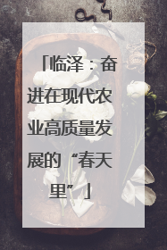 临泽：奋进在现代农业高质量发展的“春天里”