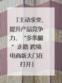 主动求变、提升产品竞争力、“多条腿”走路 跨境电商新大门在打开