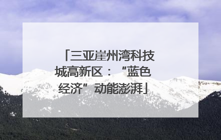 三亚崖州湾科技城高新区：“蓝色经济”动能澎湃