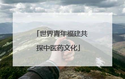 世界青年福建共探中医药文化