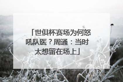 世俱杯赛场为何怒吼队医？周通：当时太想留在场上