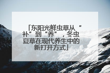 东阳光鲜虫草从“补”到“养”，冬虫夏草在现代养生中的新打开方式