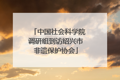 中国社会科学院调研组到访绍兴市非遗保护协会