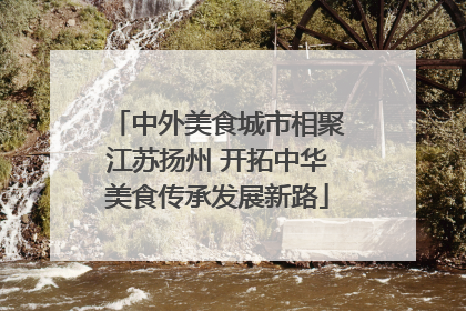 中外美食城市相聚江苏扬州 开拓中华美食传承发展新路