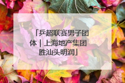 乒超联赛男子团体｜上海地产集团胜汕头明润