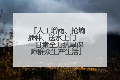 人工增雨、抢墒播种、送水上门——甘肃全力抗旱保障群众生产生活