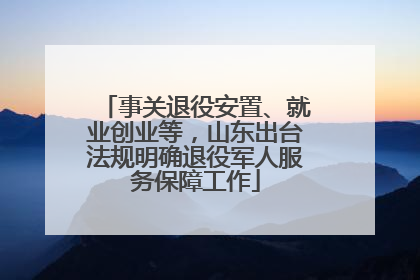 事关退役安置、就业创业等，山东出台法规明确退役军人服务保障工作