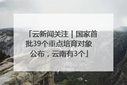 云新闻关注｜国家首批39个重点培育对象公布，云南有3个