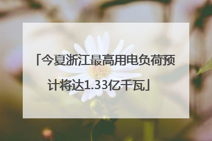 今夏浙江最高用电负荷预计将达1.33亿千瓦