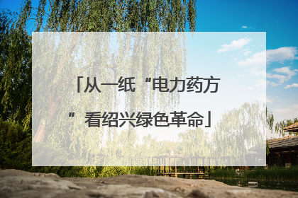 从一纸“电力药方”看绍兴绿色革命