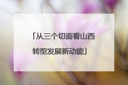 从三个切面看山西转型发展新动能