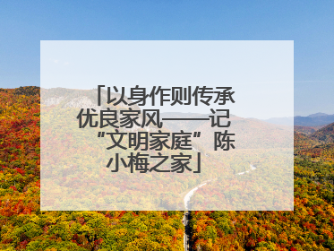 以身作则传承优良家风——记“文明家庭”陈小梅之家