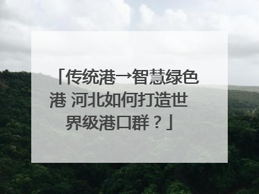 传统港→智慧绿色港 河北如何打造世界级港口群？