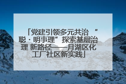 党建引领多元共治 “聪・明事理”探索基层治理 新路径——月湖区化工厂社区新实践