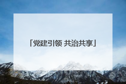 党建引领 共治共享