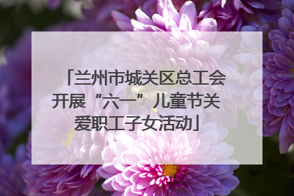 兰州市城关区总工会开展“六一”儿童节关爱职工子女活动