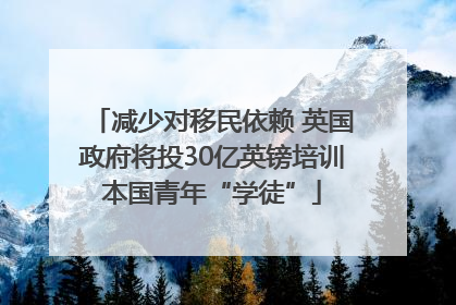 减少对移民依赖 英国政府将投30亿英镑培训本国青年“学徒”