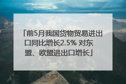 前5月我国货物贸易进出口同比增长2.5% 对东盟、欧盟进出口增长