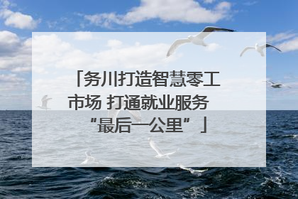 务川打造智慧零工市场 打通就业服务“最后一公里”