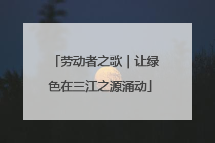 劳动者之歌｜让绿色在三江之源涌动