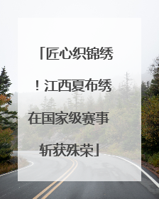 匠心织锦绣！江西夏布绣在国家级赛事斩获殊荣