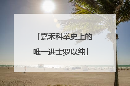 嘉禾科举史上的唯一进士罗以纯